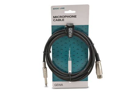 Câble de microphone GEWA Basic Line 3 m, XLR femelle vers jack mono