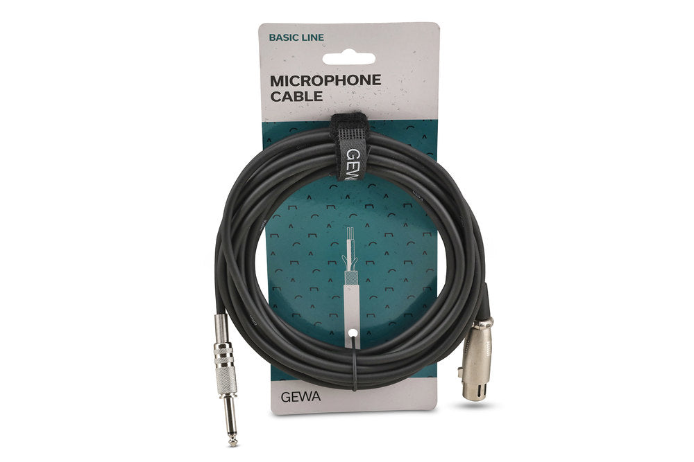 GEWA Basic Line câble de microphone 6 m, XLR femelle vers jack mono