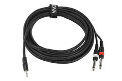 GEWA Basic Line câble en Y 6 m, minijack 3,5 mm vers 2 x jack mono