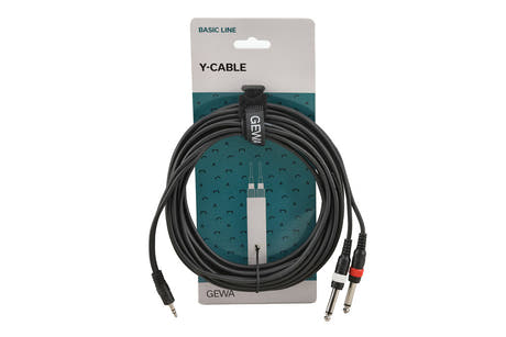 GEWA Basic Line câble en Y 6 m, minijack 3,5 mm vers 2 x jack mono