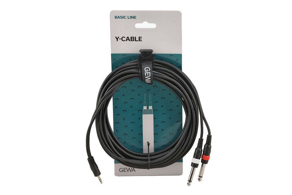 GEWA Basic Line câble en Y 6 m, minijack 3,5 mm vers 2 x jack mono