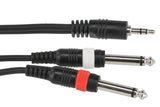 GEWA Basic Line câble en Y 6 m, minijack 3,5 mm vers 2 x jack mono