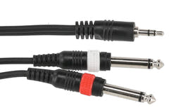 GEWA Basic Line câble en Y 1,5 m, minijack 3,5 mm vers 2 x jack mono