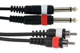 Double câble GEWA Basic Line 3 m, 2 x jack vers 2 x cinch