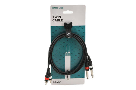 Câble double GEWA Basic Line 1,5 m, 2 x jack vers 2 x cinch