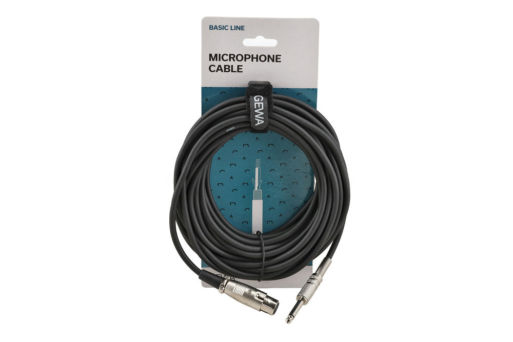 GEWA Basic Line câble de microphone 9 m, XLR femelle vers jack mono