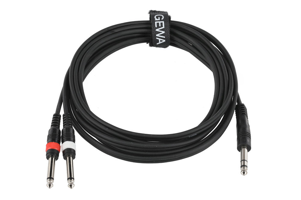 Câble en Y GEWA Basic Line 3 m, jack stéréo vers 2 jacks mono
