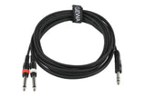 Câble en Y GEWA Basic Line 3 m, jack stéréo vers 2 jacks mono