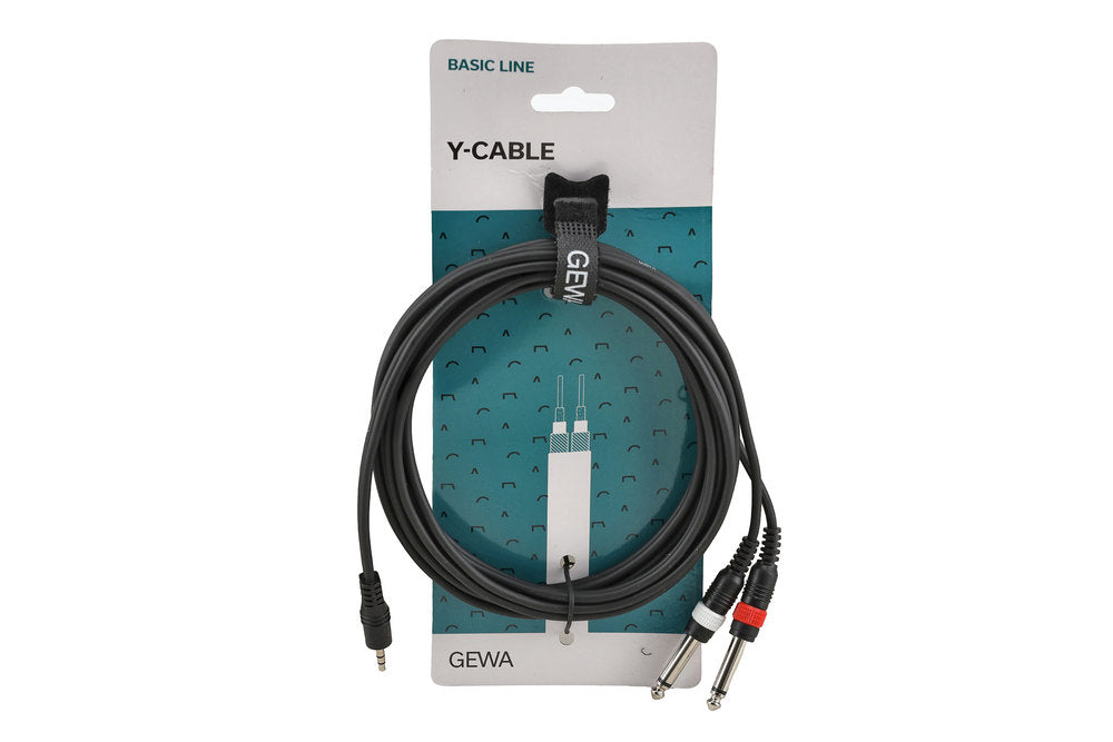 GEWA Basic Line câble en Y 3 m, mini-jack 3,5 mm vers 2 x jack mono