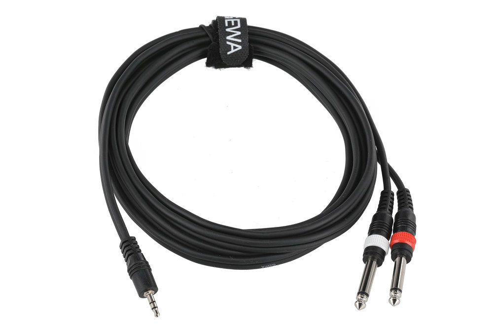 GEWA Basic Line câble en Y 3 m, mini-jack 3,5 mm vers 2 x jack mono