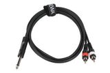 GEWA Basic Line câble en Y 1,5 m, jack mono vers 2 x cinch