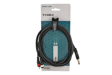 GEWA Basic Line câble en Y de 3 m, mono-jack vers 2 x cinch