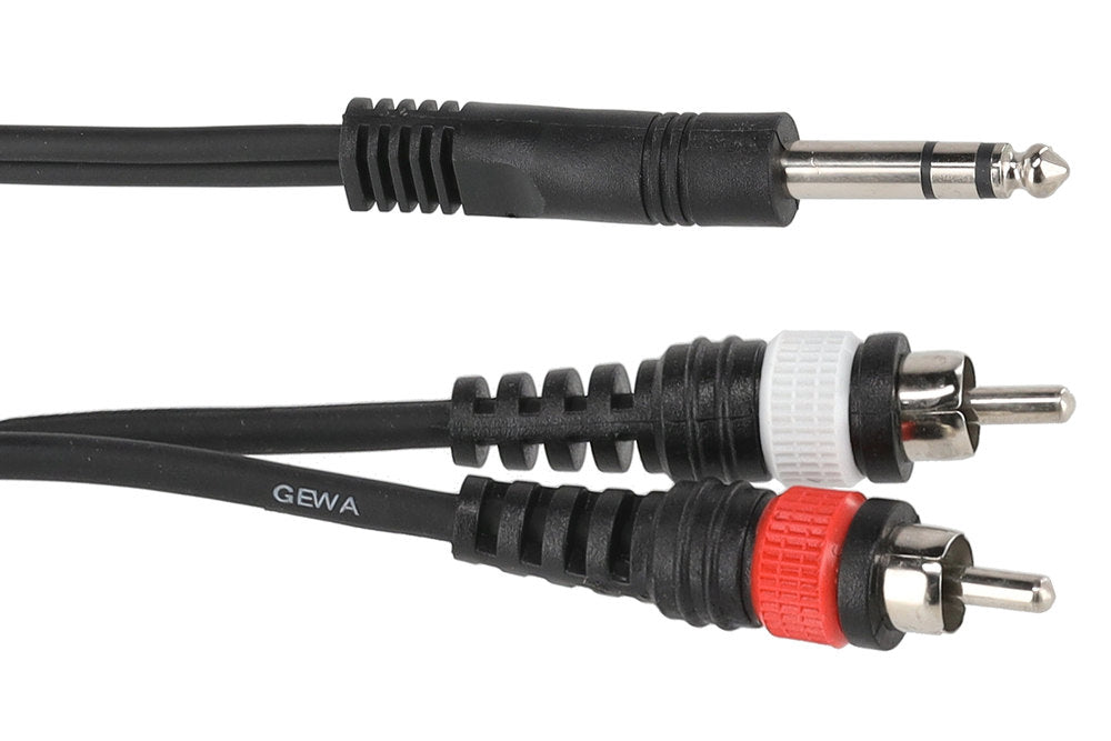 Câble en Y GEWA Basic Line 3 m, jack stéréo vers 2 x cinch
