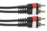 GEWA Basic Line câble double 1,5 m, 2 x cinch à chaque extrémité