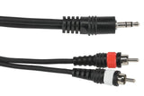 GEWA Basic Line câble en Y 1,5 m, mini-jack 3,5 mm vers 2 x cinch