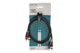 GEWA Basic Line câble double 1,5 m, 2 x cinch à chaque extrémité