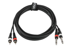 Double câble GEWA Basic Line 3 m, 2 x jack vers 2 x cinch