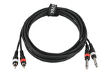 Double câble GEWA Basic Line 3 m, 2 x jack vers 2 x cinch