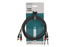 Double câble GEWA Basic Line 3 m, 2 x jack vers 2 x cinch