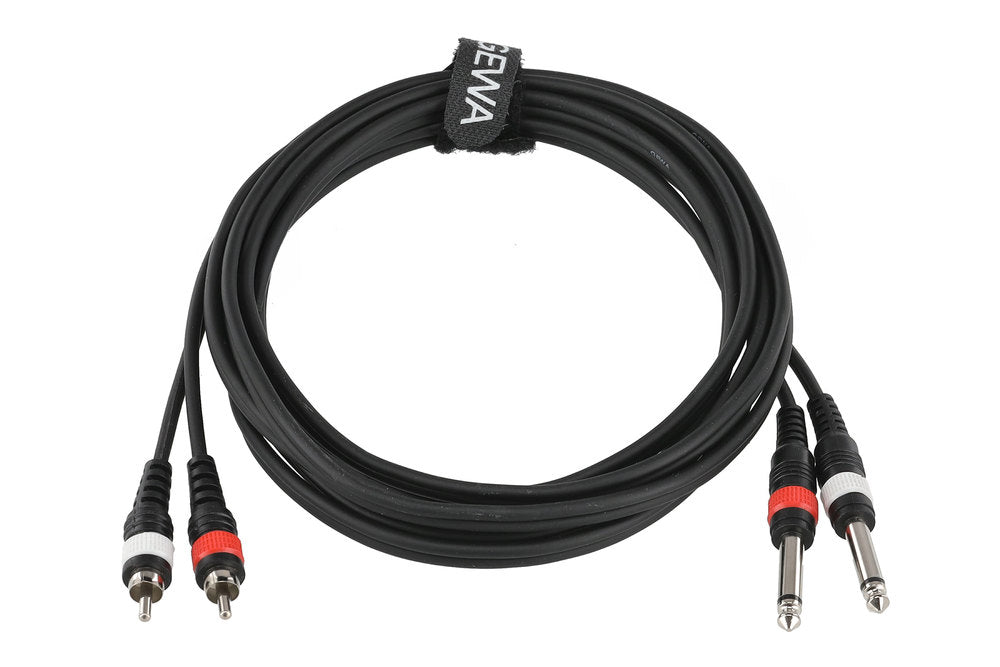 GEWA Basic Line câble double 6 m, 2 x jack vers 2 x cinch