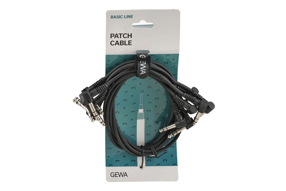 GEWA Basic Line câble patch 0,6 m, jack stéréo coudé, 6 pièces
