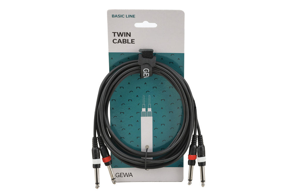 GEWA Basic Line câble double 3 m, 2 x jack mono