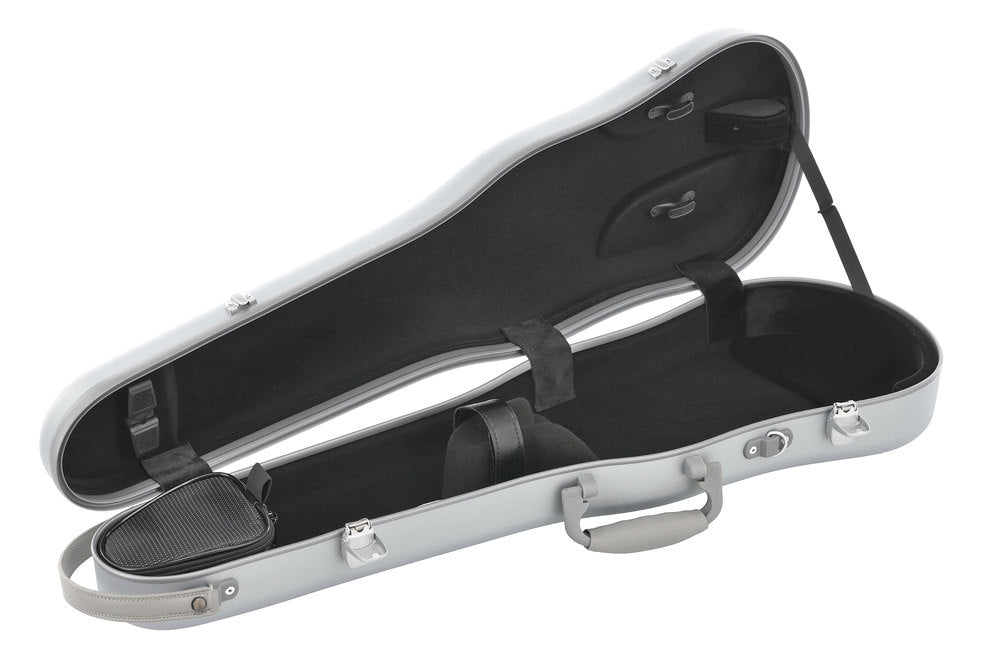 GEWA étui moulé en polycarbonate pour violons 1/2-4/4, argent