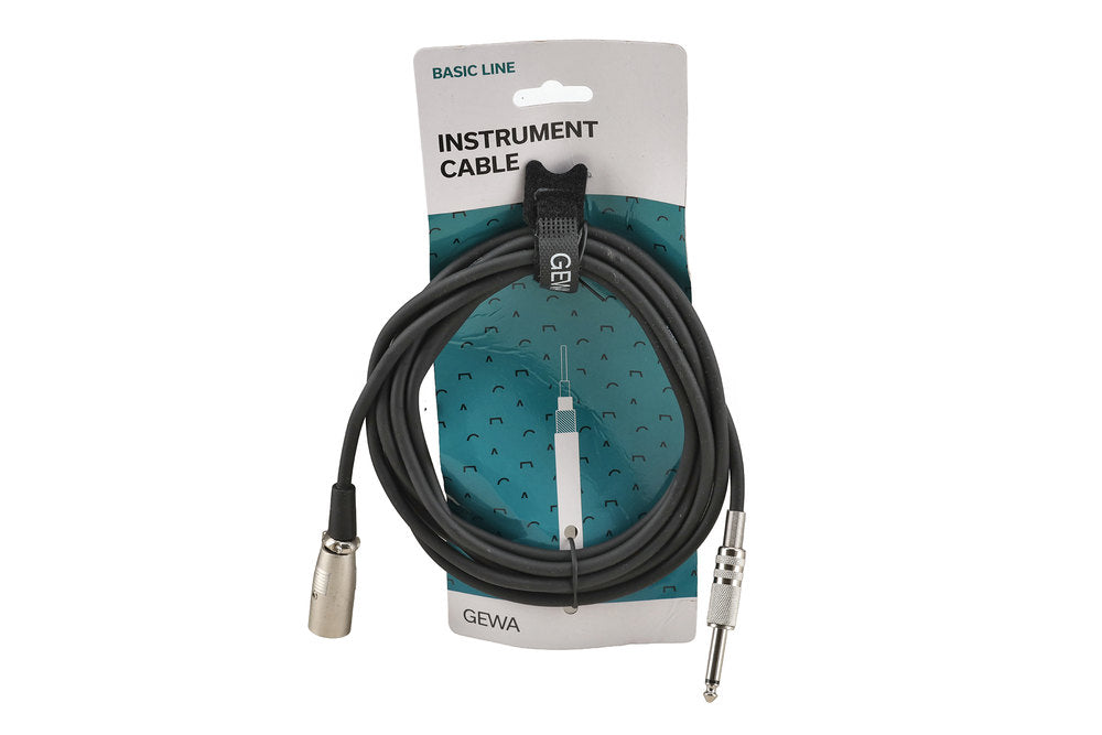 GEWA Basic Line câble d’instrument 3 m, jack mono vers XLR mâle