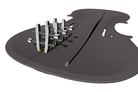 GEWA Mini Parallel serre-fissure pour table de violoncelle, 55 mm
