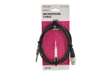 GEWA Pro Line câble microphone 1,5 m, XLR femelle vers jack mono