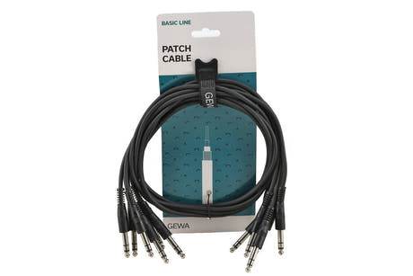 Câble patch GEWA Basic Line 0,9 m, jack stéréo droit, 6 pièces