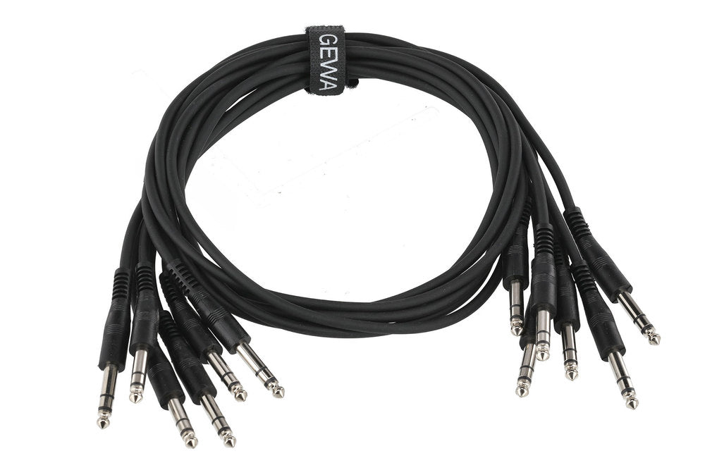 Câble patch GEWA Basic Line 0,9 m, jack stéréo droit, 6 pièces