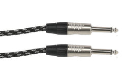 GEWA Pro Line câble instrument 3 m, tweed noir et blanc, jack droit