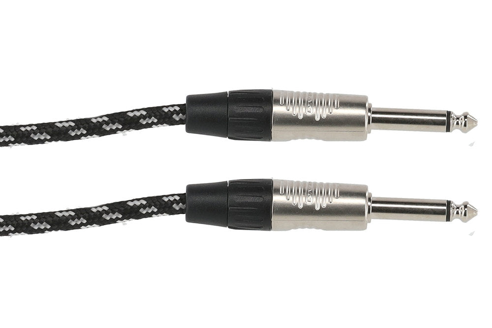 GEWA Pro Line câble instrument 3 m, tweed noir et blanc, jack droit