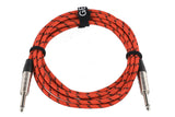 GEWA Pro Line câble d’instrument 3 m, tweed noir et rouge, jack droit