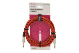 GEWA Pro Line câble d’instrument 3 m, tweed noir et rouge, jack droit