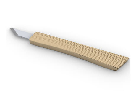 GEWA couteau en acier inoxydable 8 mm, affûté à gauche, avec manche