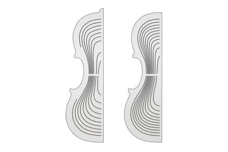 GEWA gabarit de contour Guarneri Kreisler 1733 pour violons, 2 parties
