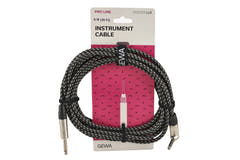 GEWA Pro Line câble d'instrument 6 m, tweed noir et blanc, jack coudé