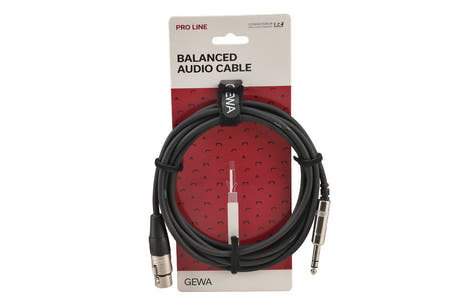GEWA Pro Line câble symétrique 3 m, jack stéréo vers XLR femelle