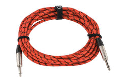 Câble d’instrument GEWA Pro Line 6 m, tweed noir-rouge, jack droit