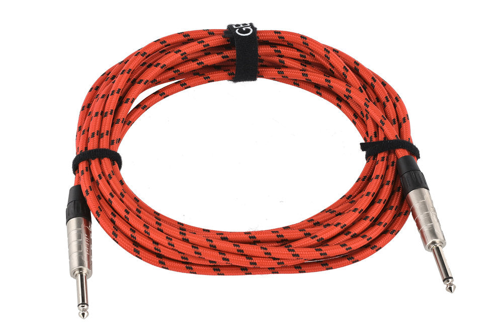Câble d’instrument GEWA Pro Line 6 m, tweed noir-rouge, jack droit