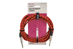 Câble d’instrument GEWA Pro Line 6 m, tweed noir-rouge, jack droit