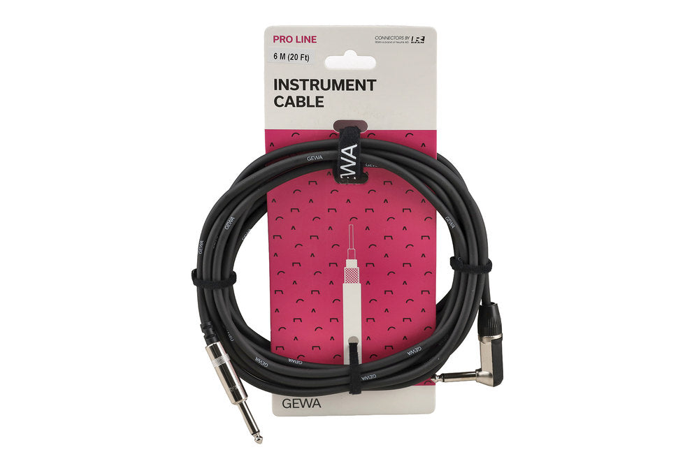 GEWA Pro Line câble d’instrument 6 m, jack droit vers jack coudé