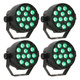 LED Spot Multicolor avec télécommande (12x3W) 4 Pièces Bundle