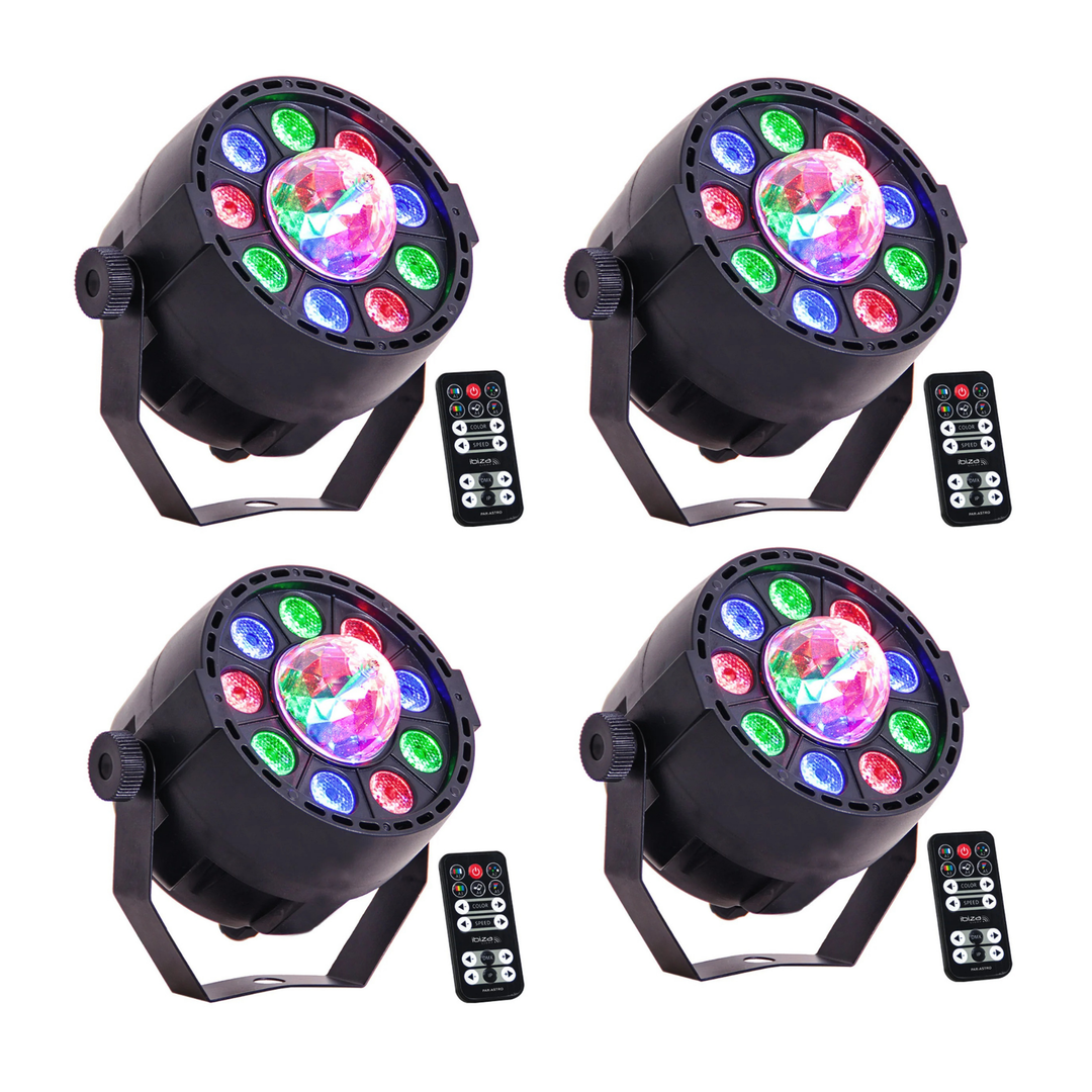 LED PAR-ASTRO 2-en-1 Lumière disco 4 Pièces Bundle