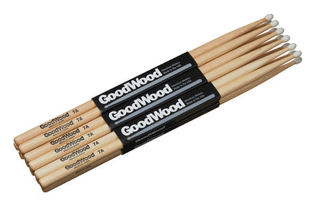 Vater Goodwood 7A baguettes de baterie, hickory de 2e choix, embout en nylon