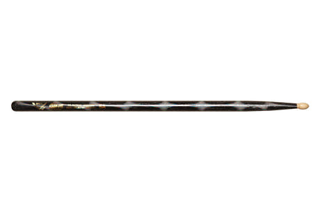 Vater Color Wrap 5A Black Optic baguettes de baterie, hickory, embout en bois