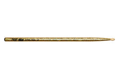 Vater Color Wrap 5A Gold Sparkle baguettes de tambours, hickory, embout en bois