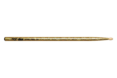 Vater Color Wrap 5A Gold Sparkle baguettes de tambours, hickory, embout en bois